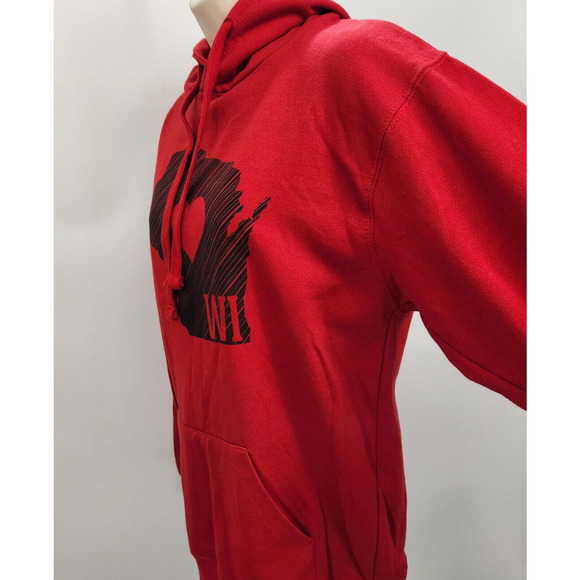 WI State Pullover Hoodie Women's Medium Red Cotton Blend Sweatshirt Souvenir - Picture 6 of 12